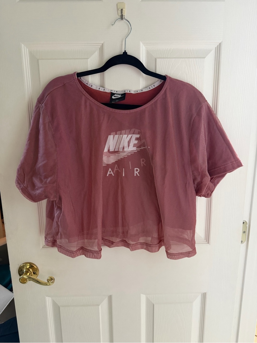Nike Women's Mesh Crop Top - Rose Mauve